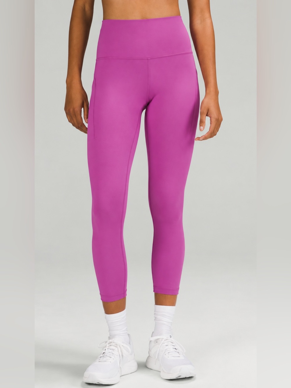 Lululemon Wunder Train High-Rise Crop with Pockets 23” Magenta